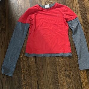 Nike Red and Gray Long Sleeve Shirt sz M